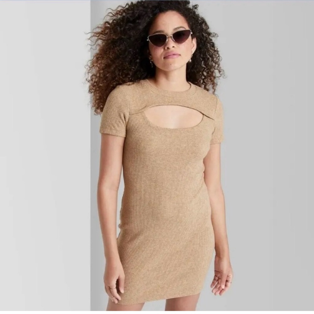 ❤️SOLD ❤️ Wild Fable Tan Cut Out Dress